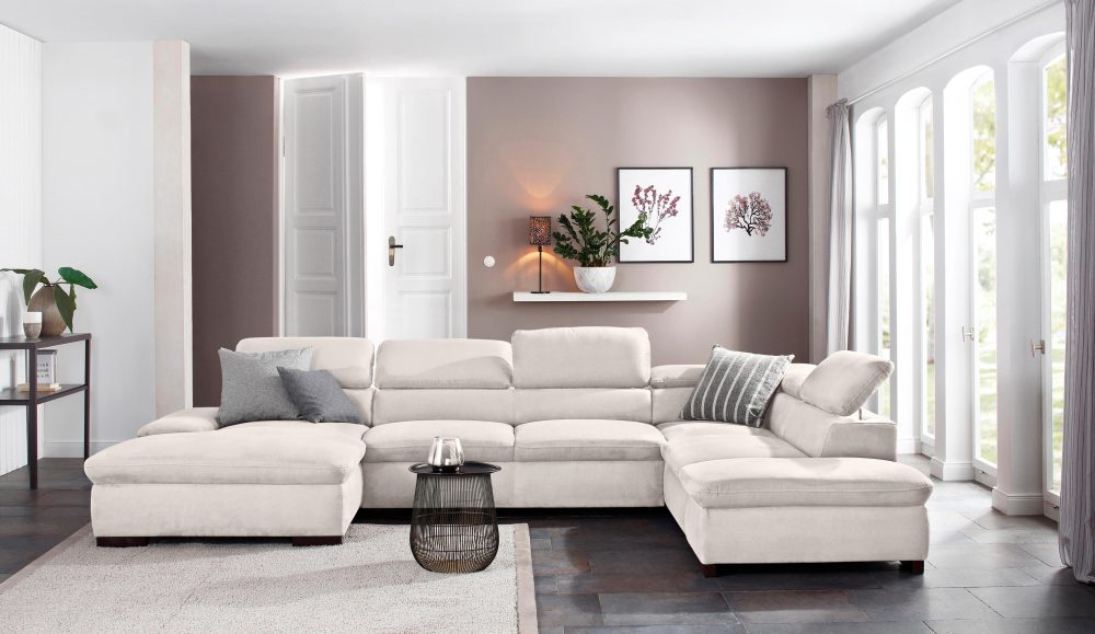 Home affaire Wohnlandschaft »Alberto«, XL, inklusive Kopfteilverstellung