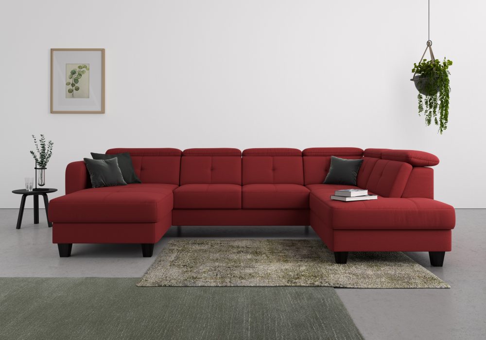 sit&more Wohnlandschaft »Bellucci«, inklusive Kopfteilverstellung und Federkern, wahlweise mit Bettfunktion und Bettkasten