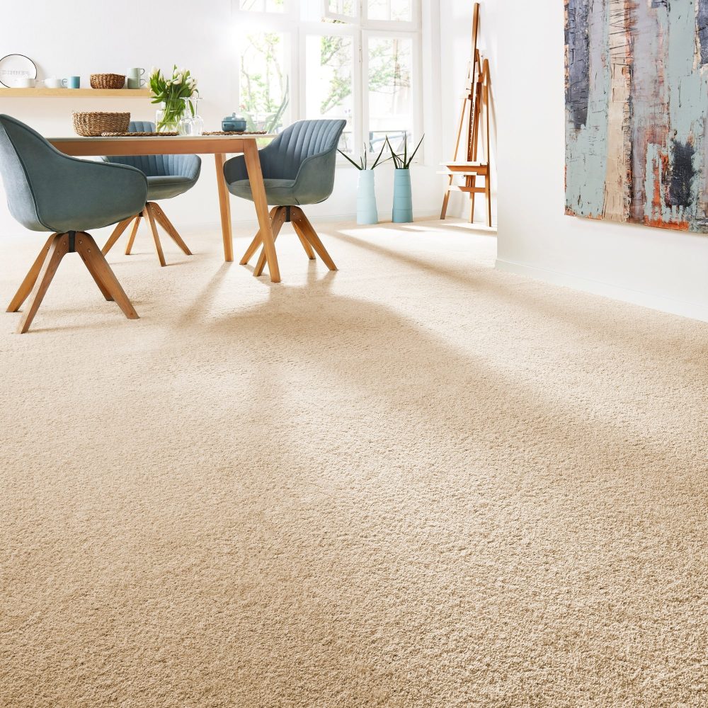 Andiamo Teppichboden »Velours Softness«, rechteckig, Uni Farben, Breite 400 cm, besonders weich, Wohnzimmer, Schlafzimmer