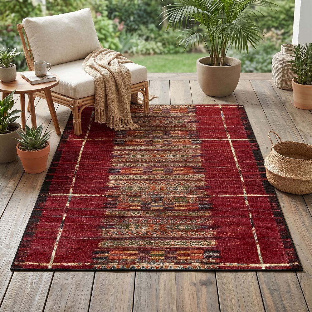 Gino Falcone Teppich »Outdoor-Africa 38«, rechteckig, 5 mm Höhe, Flachgewebe, In- und Outdoor geeignet, Wohnzimmer