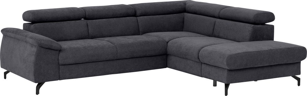 COTTA Ecksofa »Komaris I«, inklusive Kopfteilverstellung, wahlweise Bettfunktion/Bettkasten, eleganter schwarzer Fuss