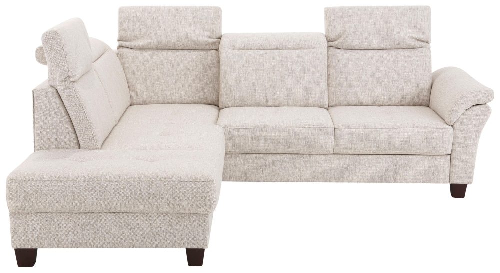 Premium collection by Home affaire Ecksofa »Solvei«, mit Ottomanenabschluss und Sitztiefenverstellung, wahlweise auch mit Kopfteilverstellung und Bettfunktion, Federkern