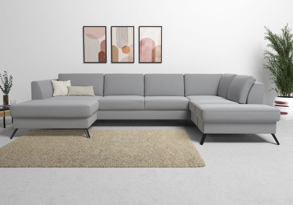 sit&more Wohnlandschaft, inklusive Sitztiefenverstellung, wahlweise mit Bettfunktion, 15cm hoch