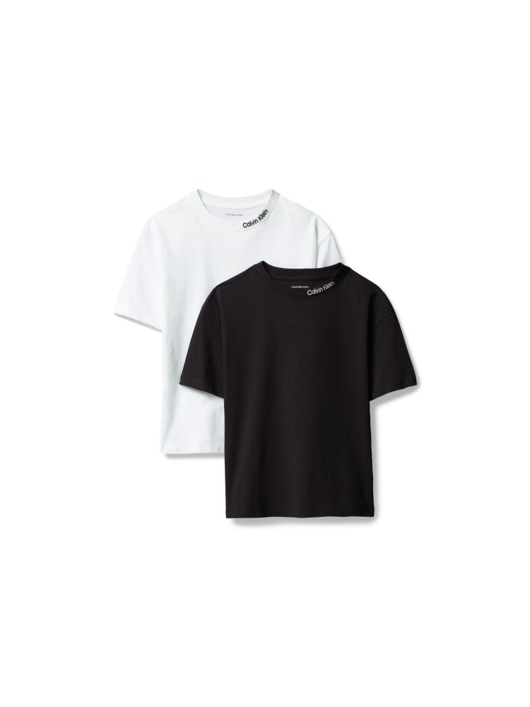 Calvin Klein Jeans T-Shirt Packung, 2 Regular Fit, reine Baumwolle, gestickter Logoschriftzug