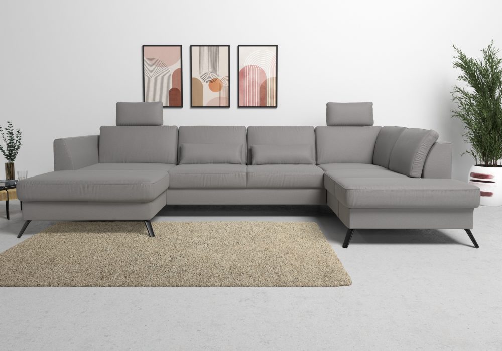 sit&more Wohnlandschaft, inklusive Sitztiefenverstellung, wahlweise mit Bettfunktion, 15cm hoch