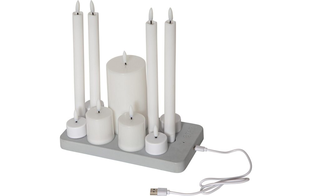 LED Pillar Kerze Flamme Charge
