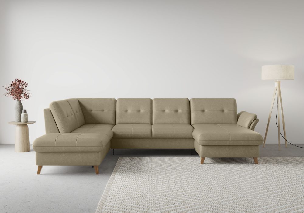 sit&more Wohnlandschaft »Göteborg«, inklusive Sitztiefenverstellung und Federkern, wahlweise mit Bettfunktion und Bettkasten