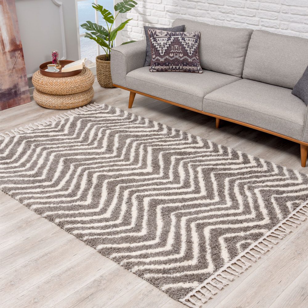 Carpet City Hochflor-Teppich »Pulpy 531«, rechteckig, 30 mm Höhe, mit Fransen, Wohnzimmer