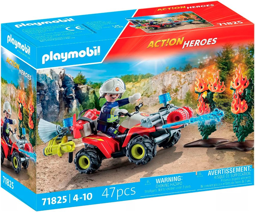 Playmobil® Spielbausteine »Action Heroes Feuerwehr Quad löscht Heckenbrand 71825«, (47 St.)