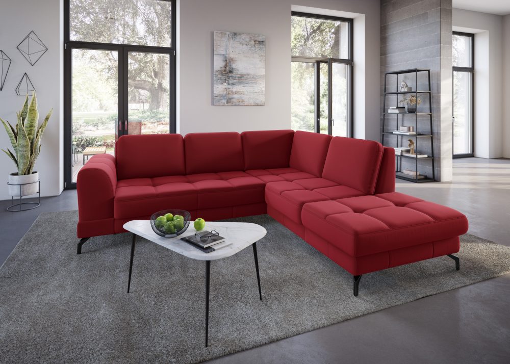 sit&more Ecksofa »Bendigo V«, inklusive Sitztiefenverstellung, Bodenfreiheit 12 cm, wahlweise in 2 unterschiedlichen Fussfarben