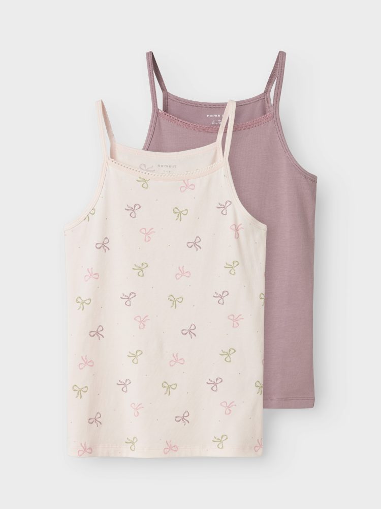 Name It Unterhemd »NKFSTRAP TOP 2P BARELY PINK BOW NOOS«, (Packung, 2 St.)
