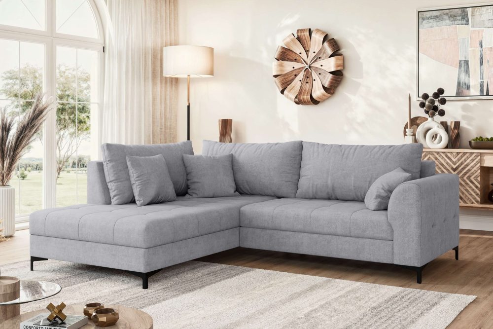 GOODproduct Ecksofa »LEEVKE Design-Sofa mit Ottomane rechts/links bestellbar, Breite 232 cm« in vielen modernen Farben erhältlich, belastbar bis 480 kg