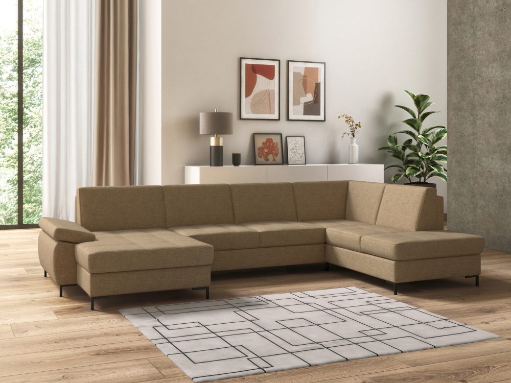 DOMO collection Wohnlandschaft »Capelo«, mit Armteilverstellung, wahlweise mit Bettfunktion, inklusive Federkern