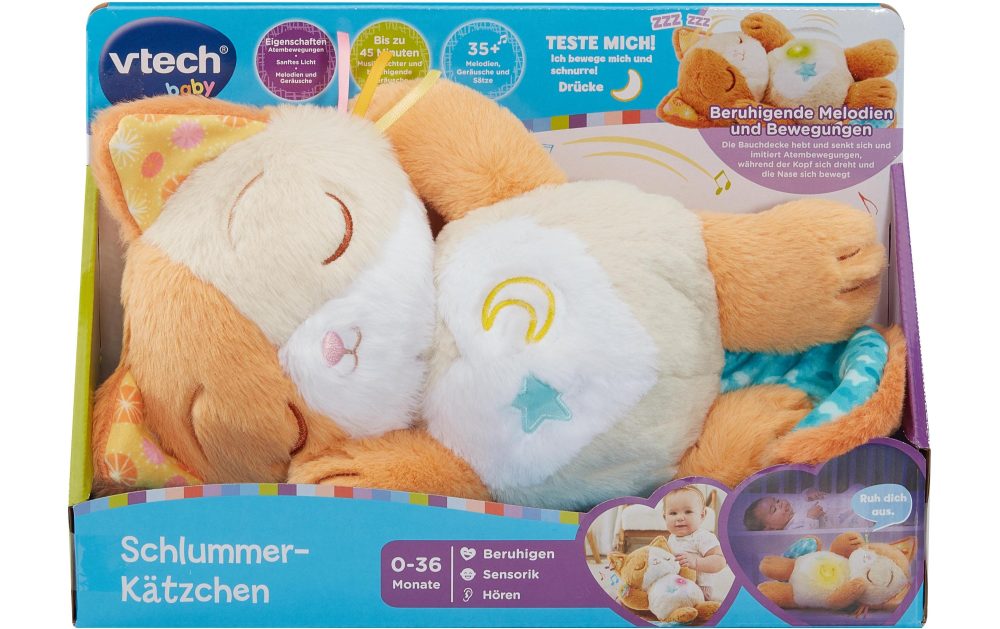 Vtech® Plüschfigur »Schlummer-Kätzchen -DE-«, (1 St.), Sterntaste für Timer und verschiedene Klänge