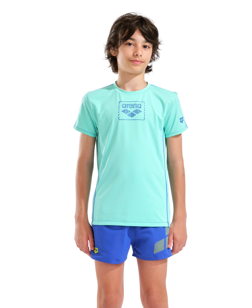 Arena Unisex Jr Arena S/S Swim Shirt UV Shirt unisex Blau, Grösse: 140