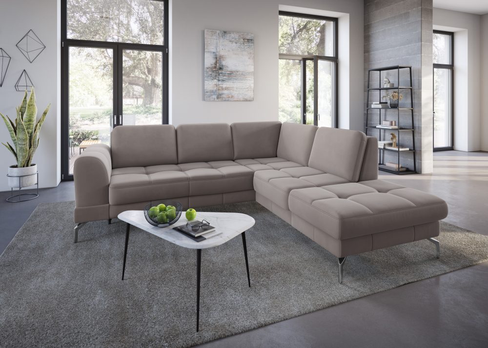 sit&more Ecksofa »Bendigo V«, inklusive Sitztiefenverstellung, Bodenfreiheit 15 cm, wahlweise in 2 unterschiedlichen Fussfarben