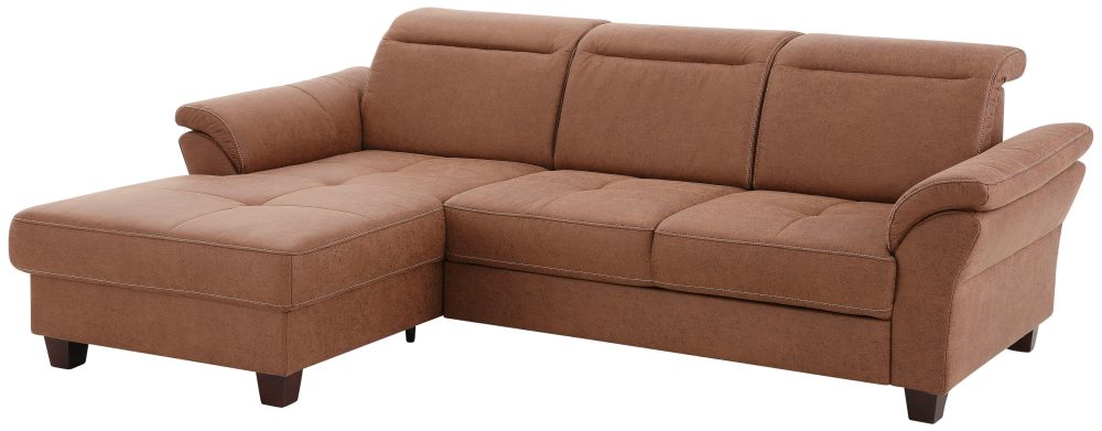 Premium collection by Home affaire Ecksofa »Solvei«, mit Recamierenabschluss und Sitztiefenverstellung. Wahlweise auch mit Kopfteilverstellung und Bettfunktion, Federkern