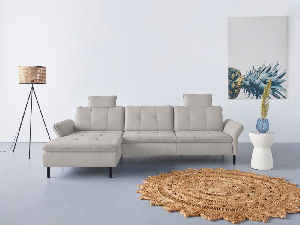 INOSIGN Ecksofa »Birkholm«, incl. Armlehnverstellung, auch in Easy Clean Bezug - mit Wasser zu reinigen