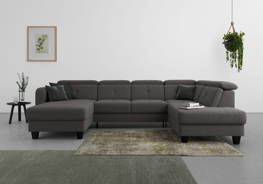 sit&more Wohnlandschaft »Bellucci«, inklusive Kopfteilverstellung und Federkern, wahlweise mit Bettfunktion und Bettkasten