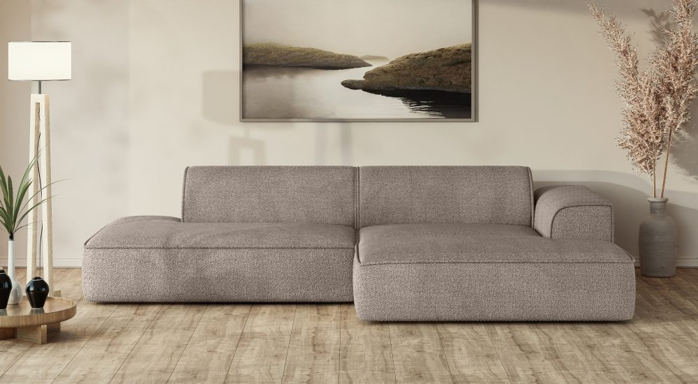exxpo - sofa fashion Ecksofa »Billund modernes Designsofa, bequem und elegant, Breite 294cm, L-Form« modern, L-form, Wellenfedern, inklusive 2x Nierenkissen