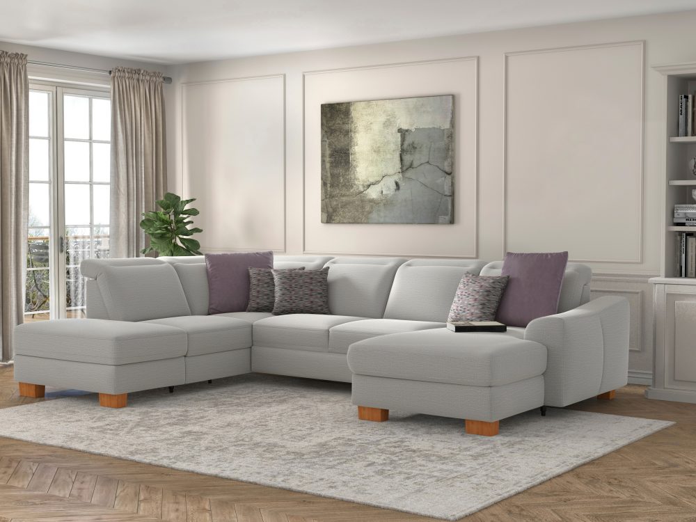 sit&more Wohnlandschaft »Durness«, mit Federkern und hochwertigen Massivholzfüssen, wahlweise mit Kopfteilverstellung, optional mit Bettfunktion und Stauraum