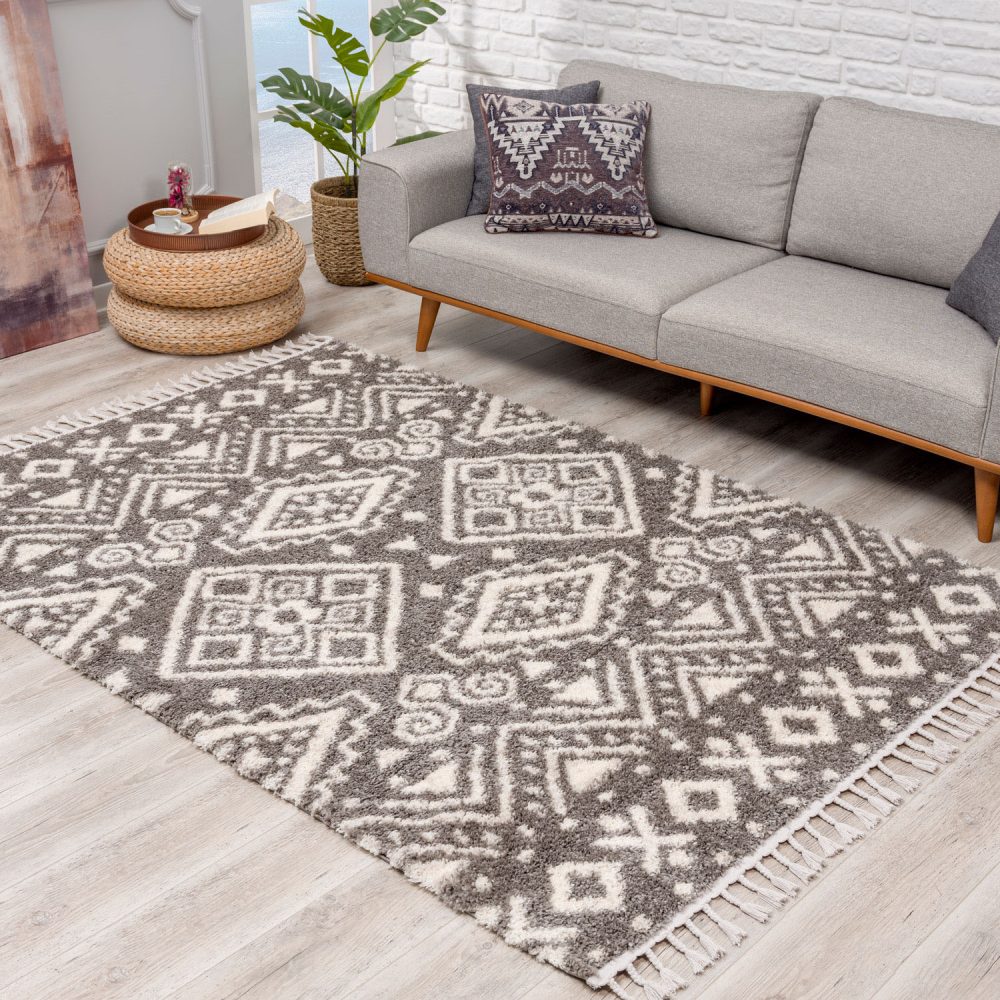 Carpet City Hochflor-Teppich »Pulpy 541«, rechteckig, 30 mm Höhe, mit Fransen, Wohnzimmer