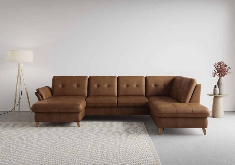 sit&more Wohnlandschaft »Göteborg«, inklusive Sitztiefenverstellung und Federkern, wahlweise mit Bettfunktion und Bettkasten