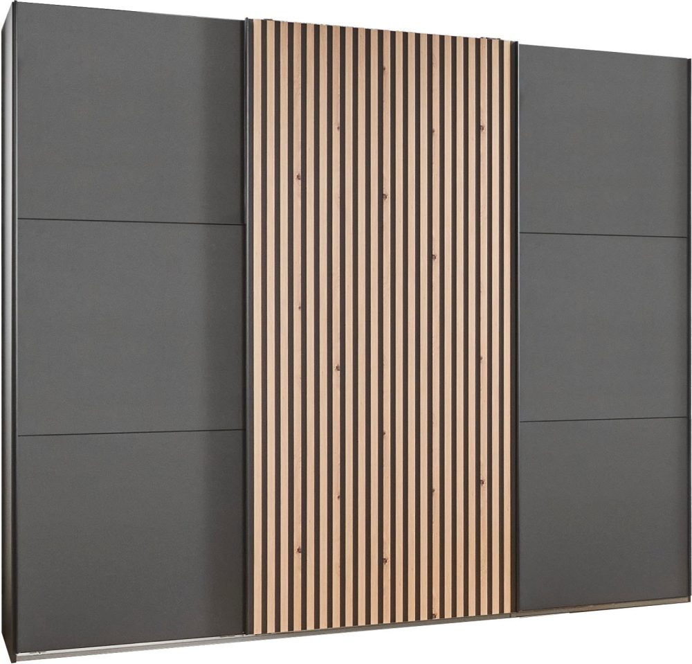 Fresh To Go Schwebetürenschrank »Ancona«, mit Akustiklamellen Optik in 3D