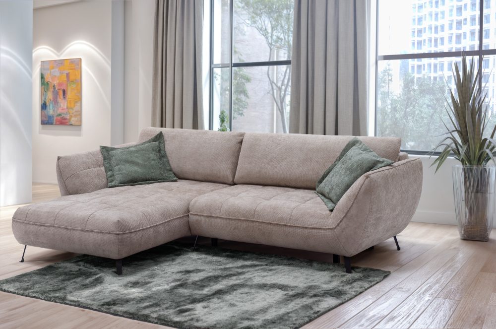 exxpo - sofa fashion Ecksofa »Samoa, bequem und modern, mit Easy-Lift-Bettfunktion, L-Form«, Ecksofa Samoa, inkl. Bettfunktion, Bettkasten und Rückenkissen