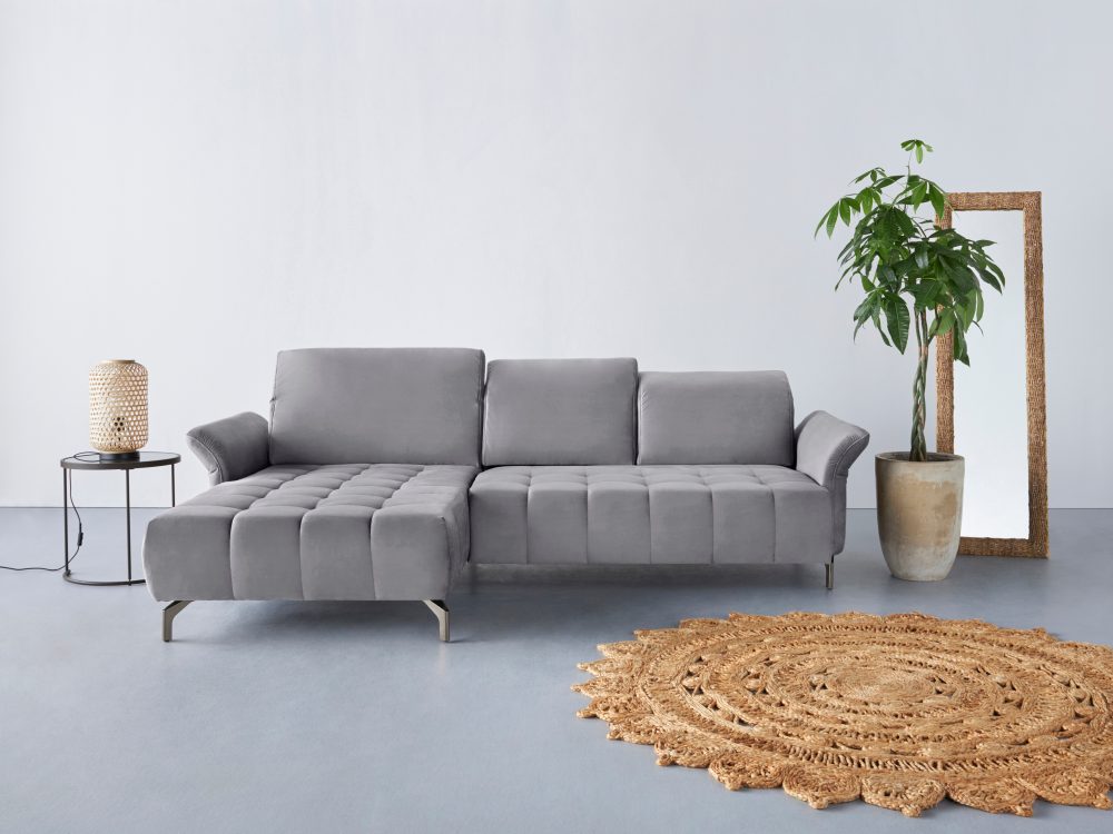 INOSIGN Ecksofa »Fresh«, Federkern, wahlweise mit Kopfteilverstellung, Armteilverstellung und mit motorischem Vorziehsitz, Bezug Olympia SOFT CELAN: leicht mit Wasser zu reinigen