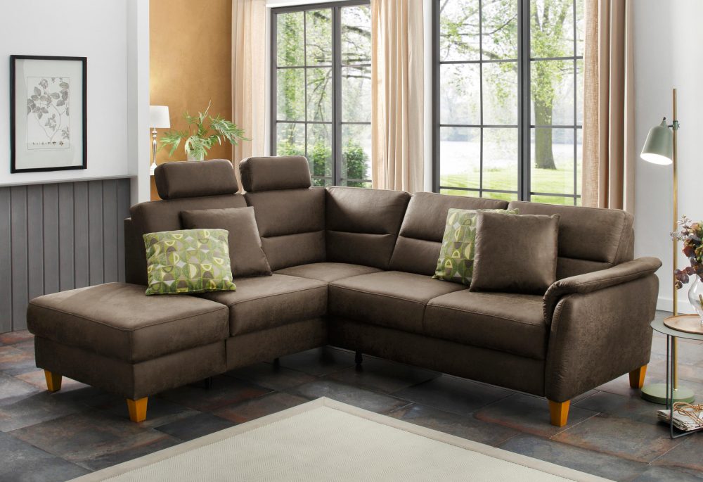 Home affaire Ecksofa »Palmera«, Federkern, wahlweise mit Bettfunktion und mit/ohne Stauraum