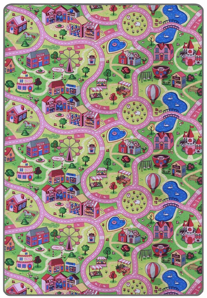 Primaflor-Ideen in Textil Kinderteppich »SWEET CITY«, rechteckig, 5 mm Höhe, Strassen-Spiel-Teppich, Strassenbreite ca. 9 cm, Kinderzimmer