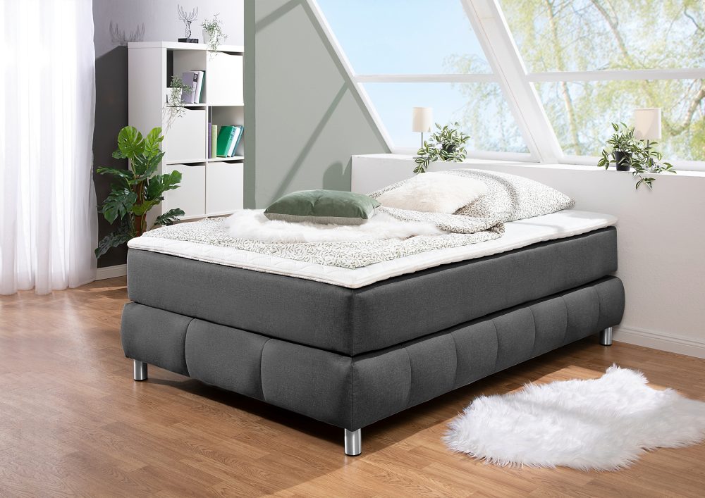 andas Boxspringbett »Salo«, Ohne Kopfteil, inkl. Topper, auch in Überlänge 220 cm