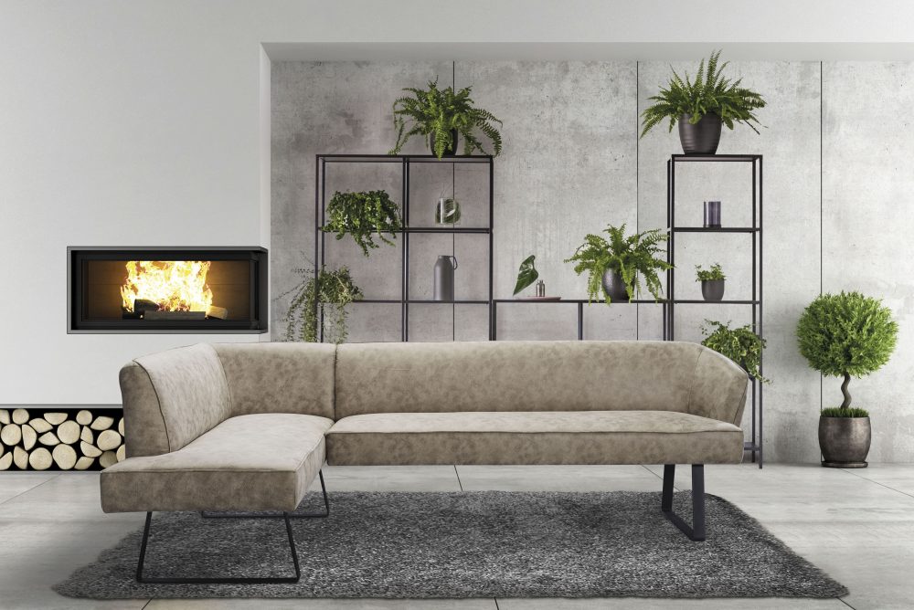 exxpo - sofa fashion Eckbank »Americano«, mit Keder und Metallfüssen, Bezug in verschiedenen Qualitäten, Frei im Raum stellbar