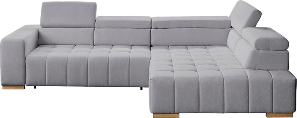 exxpo - sofa fashion Ecksofa »Elianos, hoher Sitzkomfort, aufwendige Kreuzsteppung im Sitz, L-Form« Kopfteile & Sitztiefe verstellbar, ohne Bettfunktion