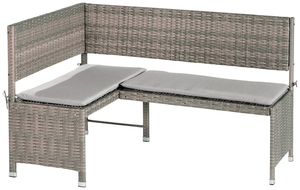 MERXX Gartenbank »Eckbank«, Stahl/Kunststoffgeflecht, 100x46x91 cm, inkl. Auflage