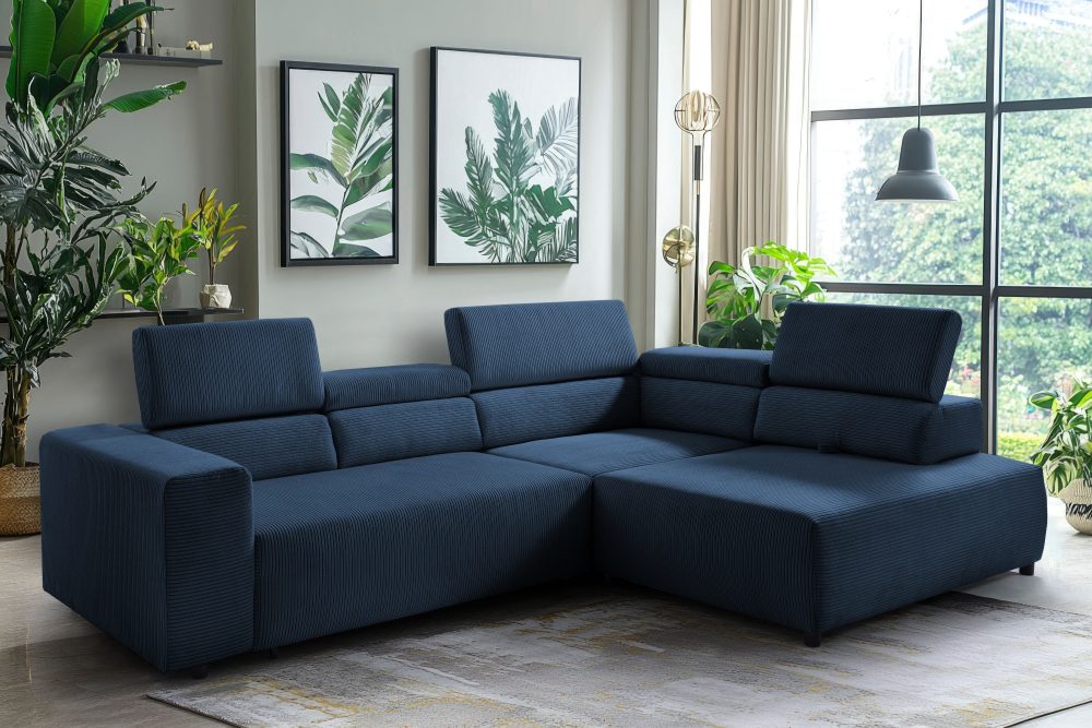 exxpo - sofa fashion Ecksofa »VITTORIO mit Komfortfunktionen, bequem und modern, Cord, L-Form«, inkl. Kopfteil- und Sitztiefenverstellung, wahlweise mit Bettfunktion