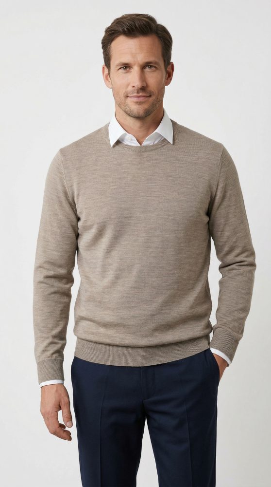 OLYMP Rundhalspullover »OLYMP Strick Casual«, moderner Strickpullover