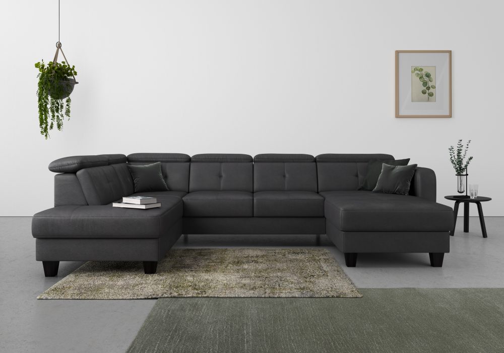 sit&more Wohnlandschaft »Bellucci«, inklusive Kopfteilverstellung und Federkern, wahlweise mit Bettfunktion und Bettkasten