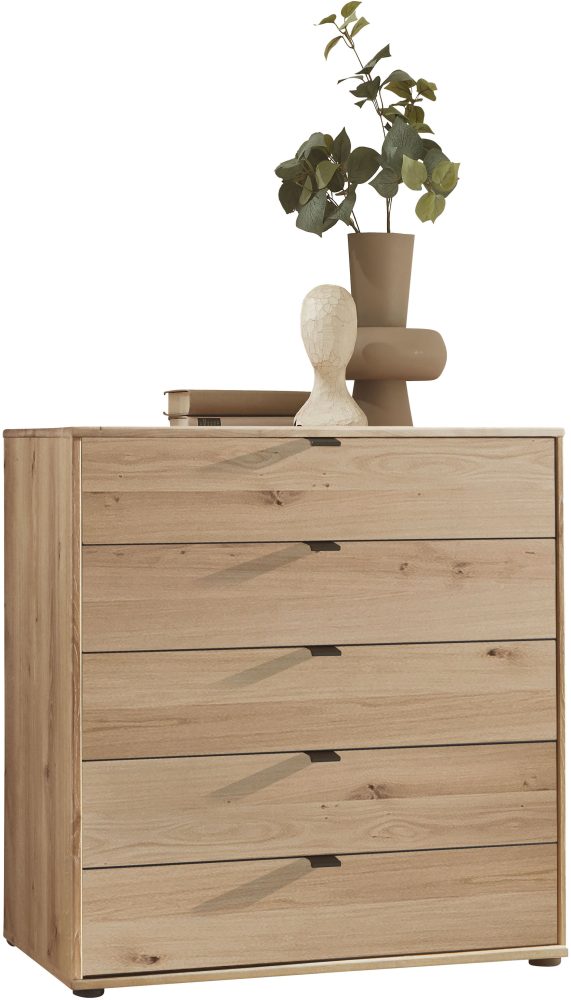 WIEMANN Schubkastenkommode »Cardiff Sideboard, Wäscheschrank, teilmassiv Bianco-Eiche, Schubladen« Glas- oder Massivholzfront, verschiedene Breiten, MADE IN GERMANY, Schubkästen inklusive Selbsteinzug und Dämpfung