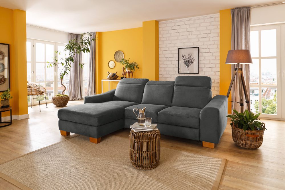 Home affaire Ecksofa »Dundee«, wahlweise mit Kopfteilverstellung und zusätzlich mit Bettfunktion und Bettkasten