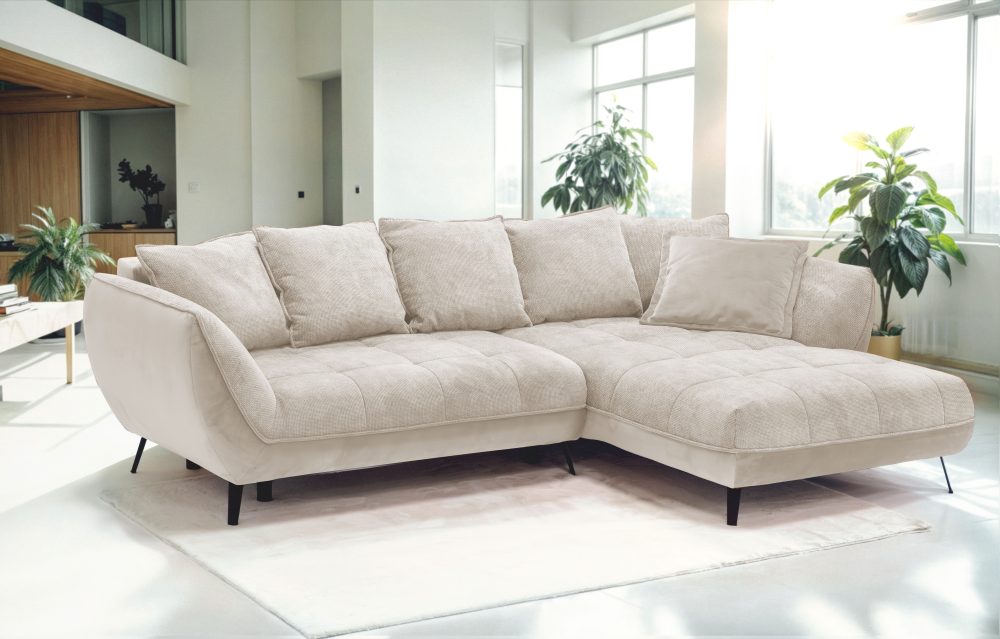 exxpo - sofa fashion Ecksofa »Midway mit einfacher Easy-Lift-Bettfunktion, bequem und modern«, inkl. Bettfunktion und praktischem Bettkasten, L-Form