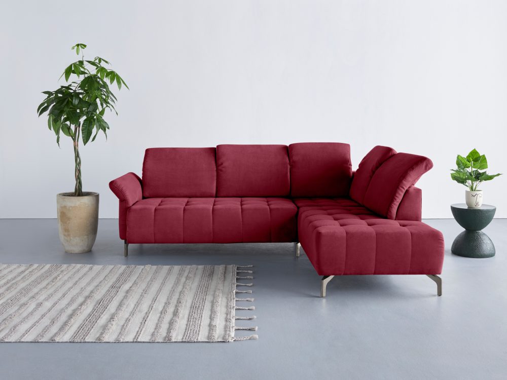 INOSIGN Ecksofa »Fresh«, Federkern, wahlweise mit Kopfteilverstellung, Armteilverstellung, und motorischem Vorziehsitz, Bezug Olympia SOFT CLEAN: leicht mit Wasser zu reinigen