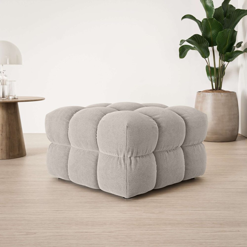 s.Oliver Polsterhocker »COBBO Sitzhocker Bubble-Optik, Masse B/T/H: 80/80/48 cm«, passend zum Sofa, moderne Steppung und hoher Sitzkomfort