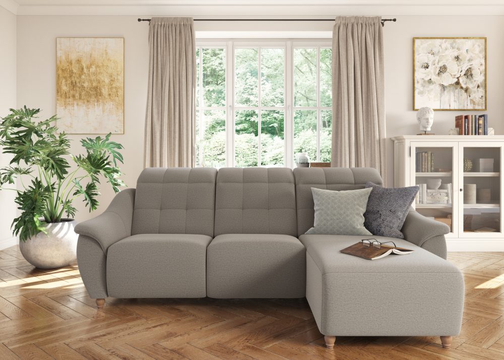 DELAVITA Ecksofa »Bostone«, (2 St.), Kopfteilverstellung an jeder Sitzfläche, wahlweise Relaxfunktion, auch in Leder
