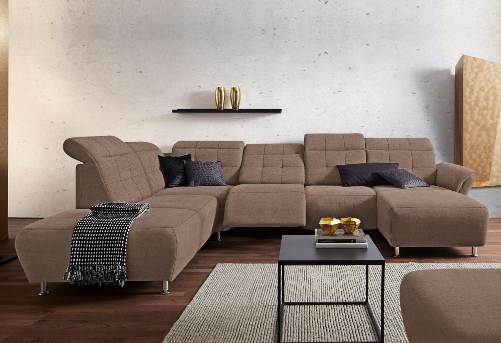 Places of Style Wohnlandschaft »Manhattan«, 2 Sitze mit elektrischer Relaxfunktion, verstellbare Armlehnen