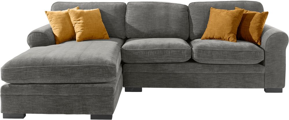 Timbers Ecksofa »Broughton«, weicher Sitzkomfort, incl. 4 Zierkissen, Keder