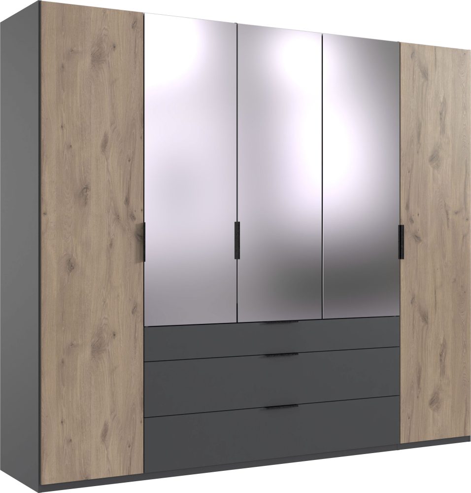 Wimex Drehtürenschrank »Burgos by fresh to go«, mit extra grossen Schubladen, mit Spiegeltüren