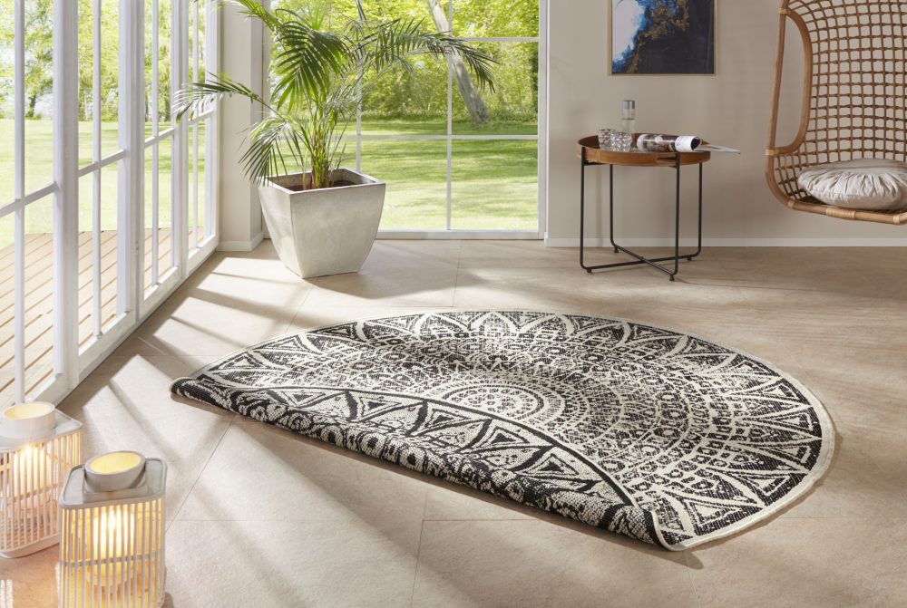 Hanse Home - Teppich Nora 200 cm - Schwarz Creme
