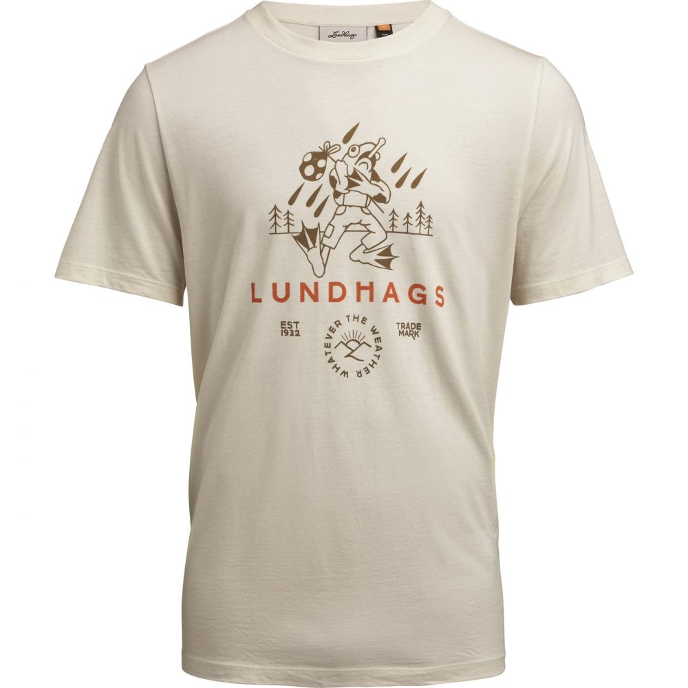 Lundhags Järpen Printed T-shirt, T-Shirt, Herren, Weiß